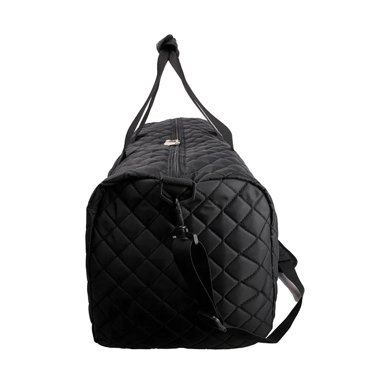 Stylish black checkered travel bag Quilting duffle bag