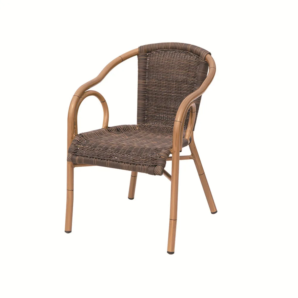 
Aluminium Rattan Modern Design For Cheap Metal Restaurant Furniture Chair 