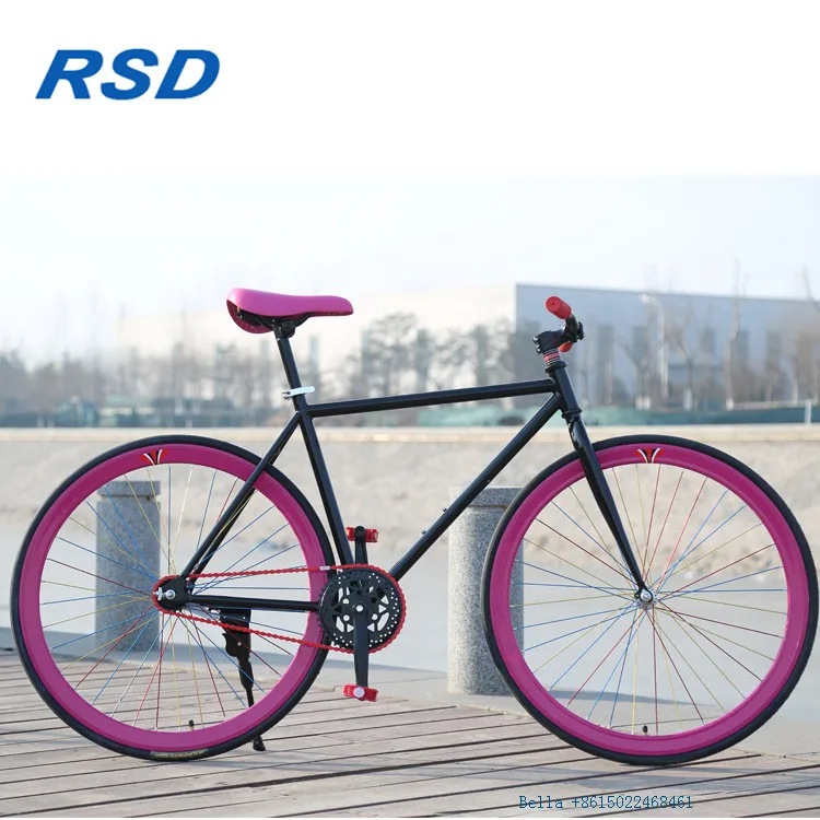 Wholesale factory Bicycle Alloy Frame Material Colourful Fixed Gear Bicycle/colorful road bike titanium fixed gear bike frame