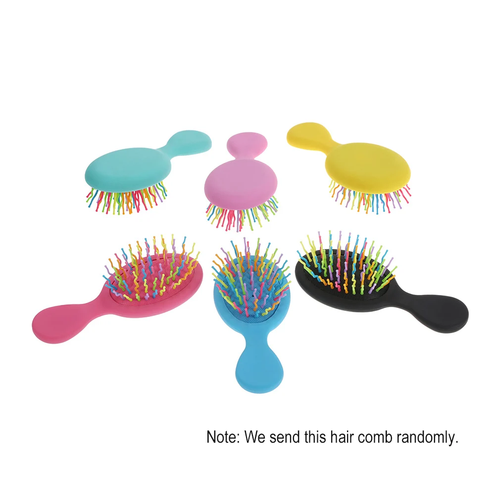 Yaeshii Custom logo Professional Manufacturing Rubber Mini Round Rainbow Hair Brush