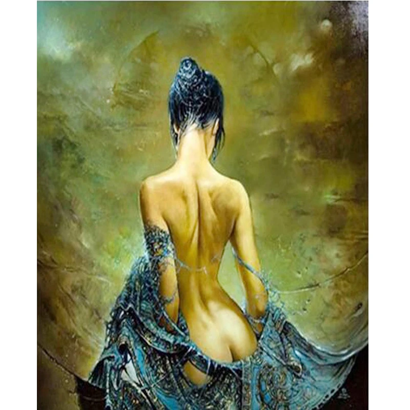 Modern portrait painting by numbers 3d sexy nude girls picture