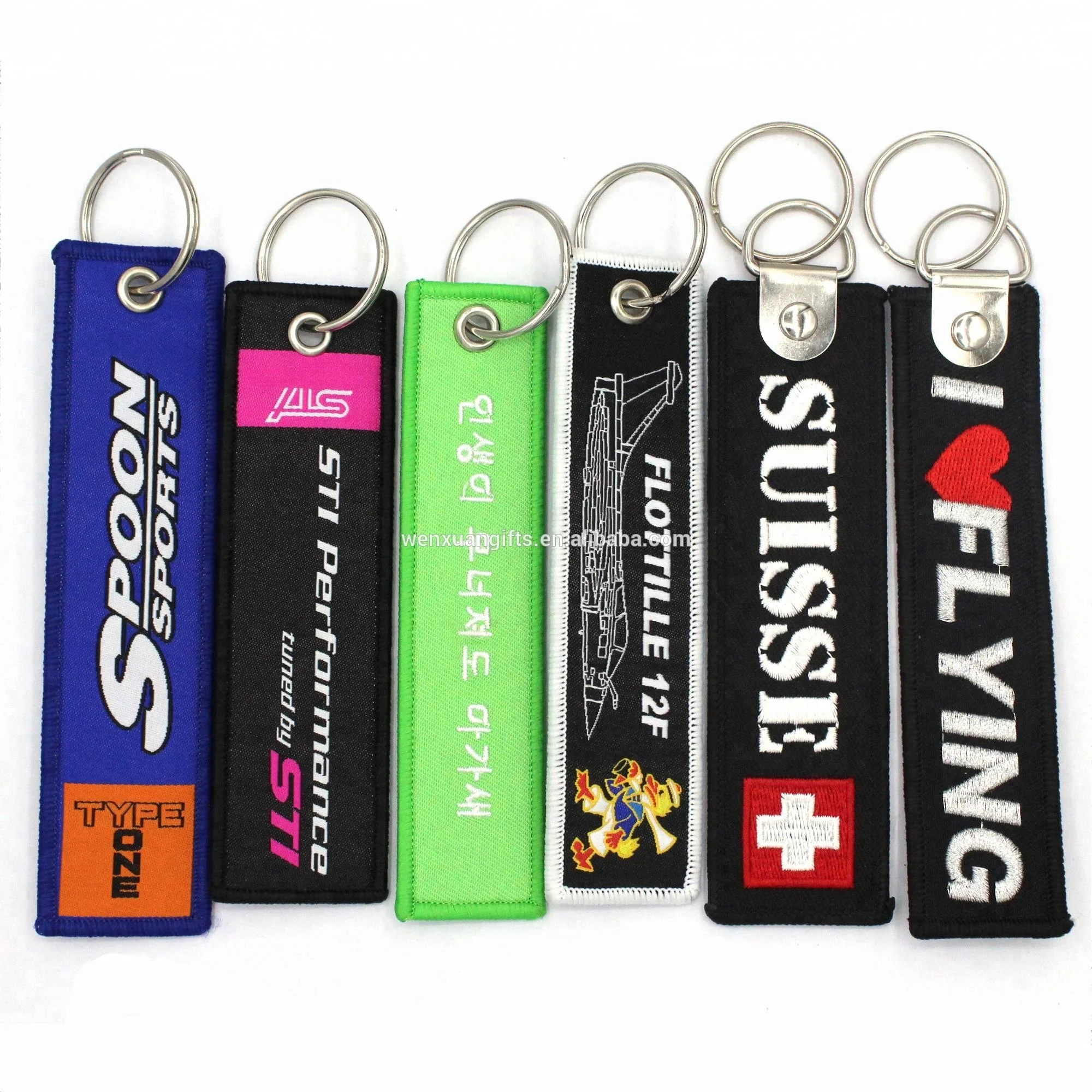 Custom Name tag Racing Bike Motorcycle Embroider Keychain Key Holder