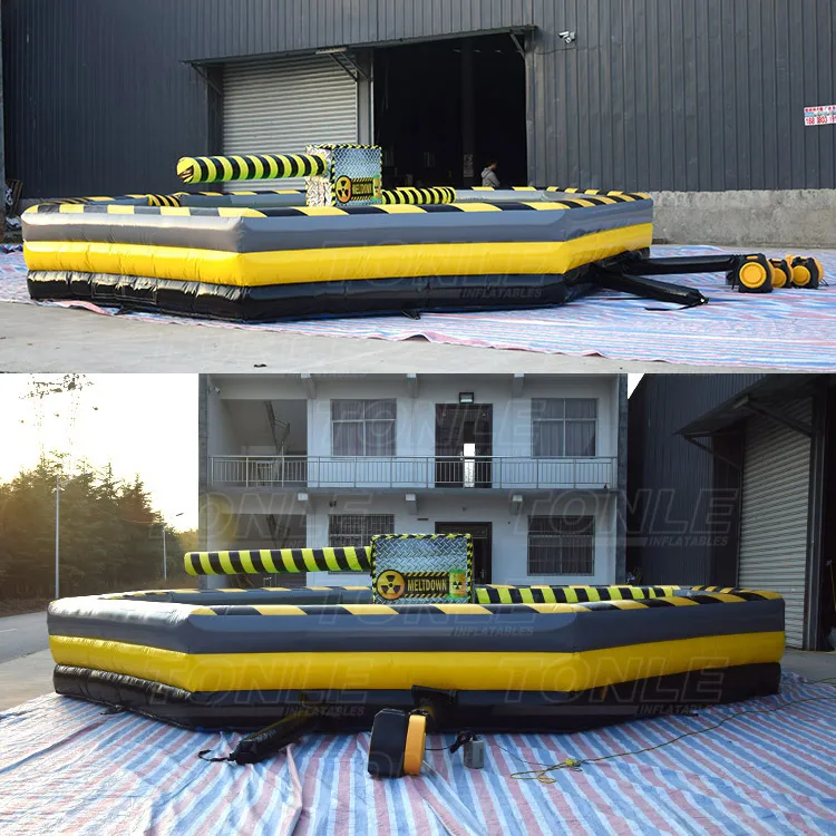 most popular adult kids Inflatable sweeper eliminator inflatable wipeout toxic meltdown game for sale