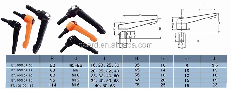 machine clamp lever adjust handle male|female type