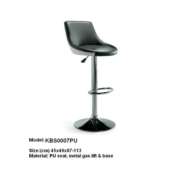 modern luxury leather swivel bar stool with backrest