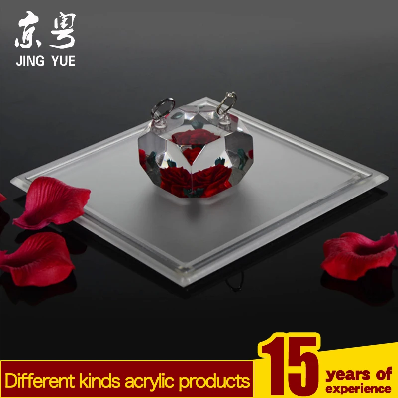 Custom jewelry store clear transparent pyramid shape pmma plexiglass jewelry ring display box case acrylic clear pyramid box