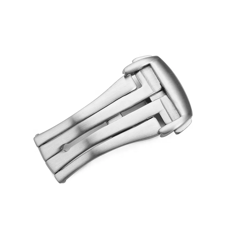 
18mm 20mm Silver 316L Stainless Steel Brushed Deployment Watch Buckle Folding Clasp For Omega Watch Strap Band Buckle 