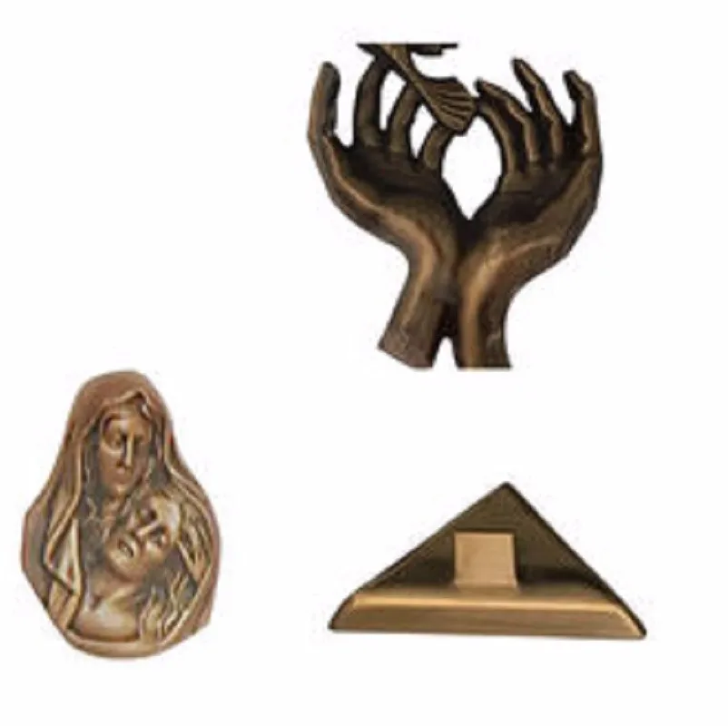 BD001 tombstone decoration bronze cemetery ornament cross crucifix