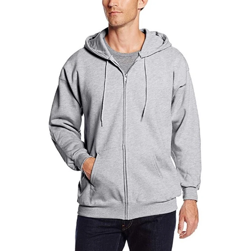 Wholesale Blank Men`s Full-Zip Fleece Hoodie Custom Long Sleeve Street wear Fashion Sweatshirt Jackets for Boys