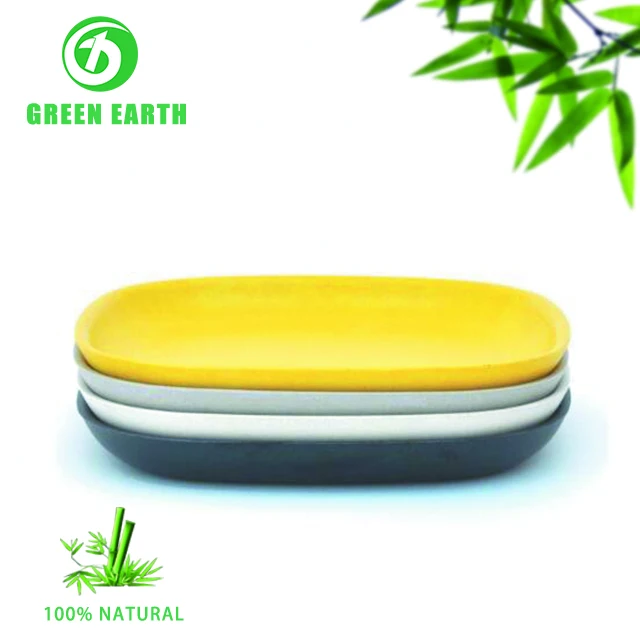 
Assorted color deradable bamboo fiber melamine food round dinner plate 