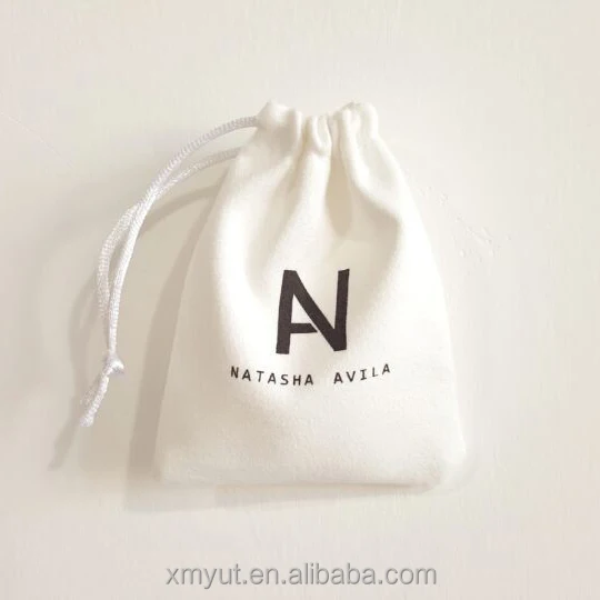 Jewellery Bag or Customized Accept Velvet Drawstring Jewellery Pouch/velvet Gift Recyclable Screen Printing,hot Stamping White