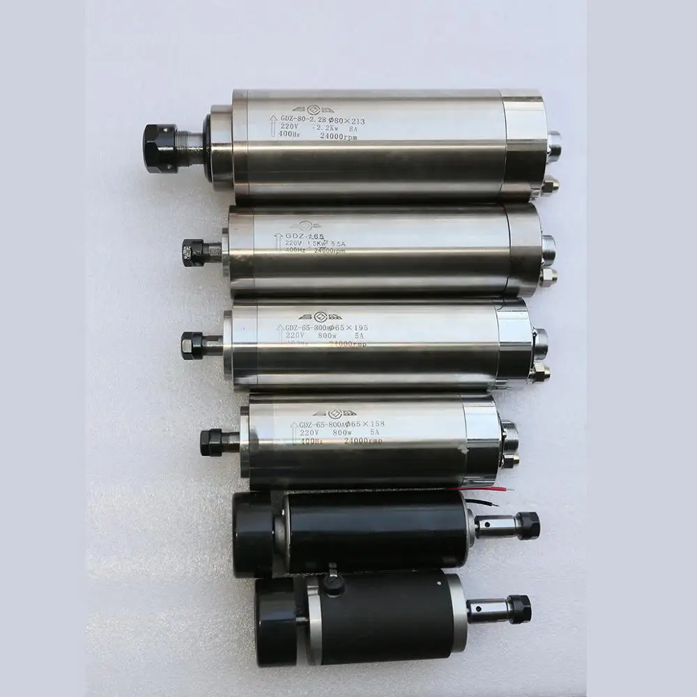 
2.2kw Water Cooled Er20 400HZ 24000rpm Gdz80-2.2B Atc Cnc Router Spindle Motor 