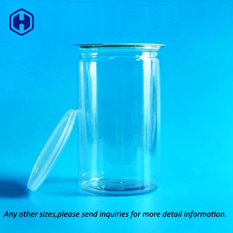 Factory manufacture canning Transparent Bulk Easy open Sealable Packing Ring pull Safe Pet Food Plastic empty can