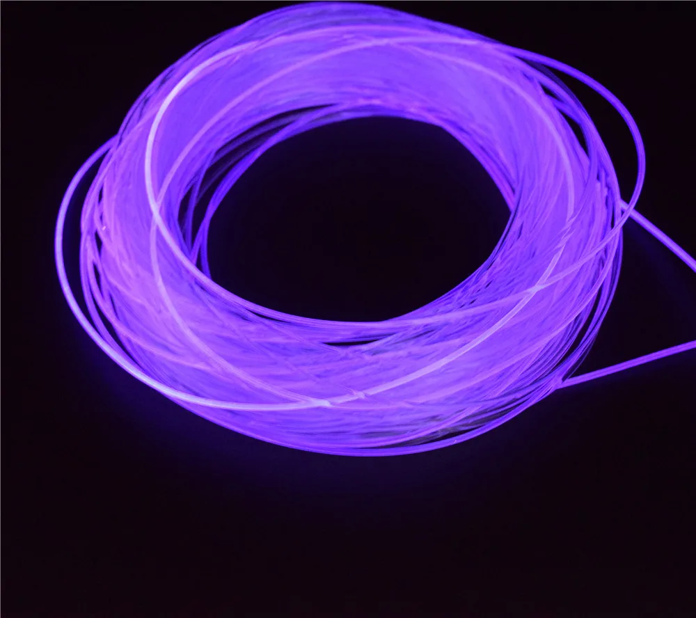 6mm Diameter Plastic Solid Side Glow Fiber Optic Light For Swimming Pool, Floor, Cinema Decoration