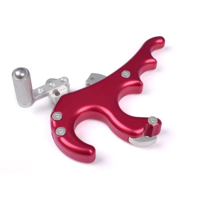 Elong 4 Finger Grip Caliper Release Aid Aluminum Alloy Red Release For Compound Bow Hunting