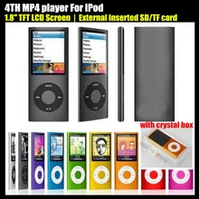4TH 1.8″ LCD Screen MP3 MP4 player External inserted SD/TF Card,(no SD/TF Card),Video FM Radio Music Movie Player,+Crystal Box