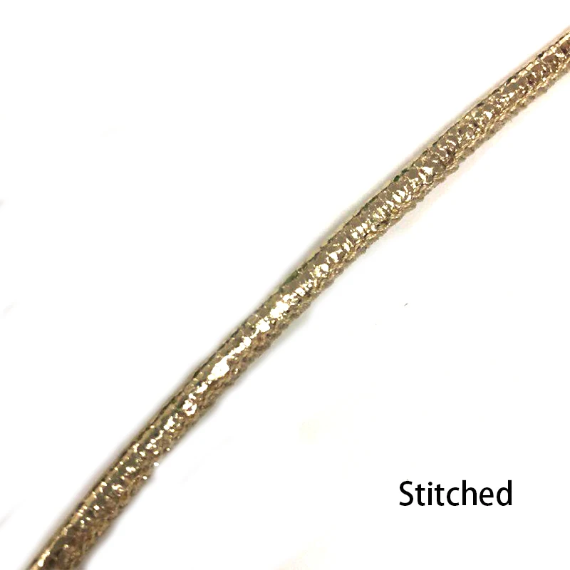 High Quality Fashion 3mm Stitched Cord Round Leather Stitched Golden Rope