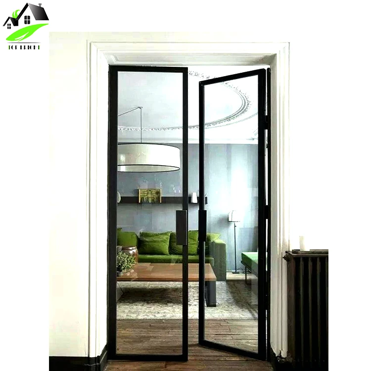 
Commercial Interior Soundproof Aluminum Alloy Frame Casement Double Swing Door 