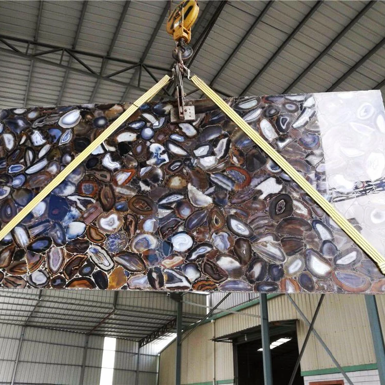 Оптовая продажа красочная полудрагоценная каменная плитка из