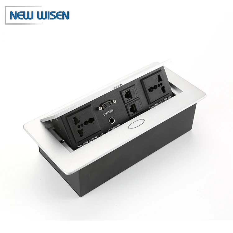 Furniture Power Distribution Units Desktop Flip Phone Socket Box Tabletop Socket Standard Grounding