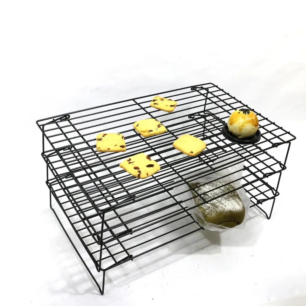 3 tier Stainless Steel wire metal bread cookie food Wire Baking Cooling Rack for bakery