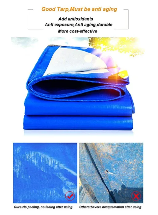 Heavy Duty PE Tarpaulin Waterproof Blue Tarp Sheet