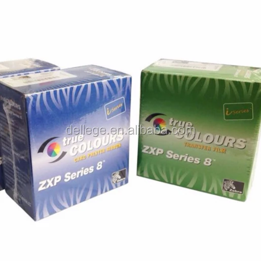 800012-445 YMCK Color Ribbon & 800012-601 Ribbon Transfer Film For Zebra ZXP Series 8 ZXP8 Printer