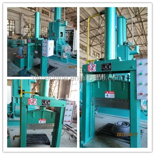 Fabric guillotine with hydraulic cutter