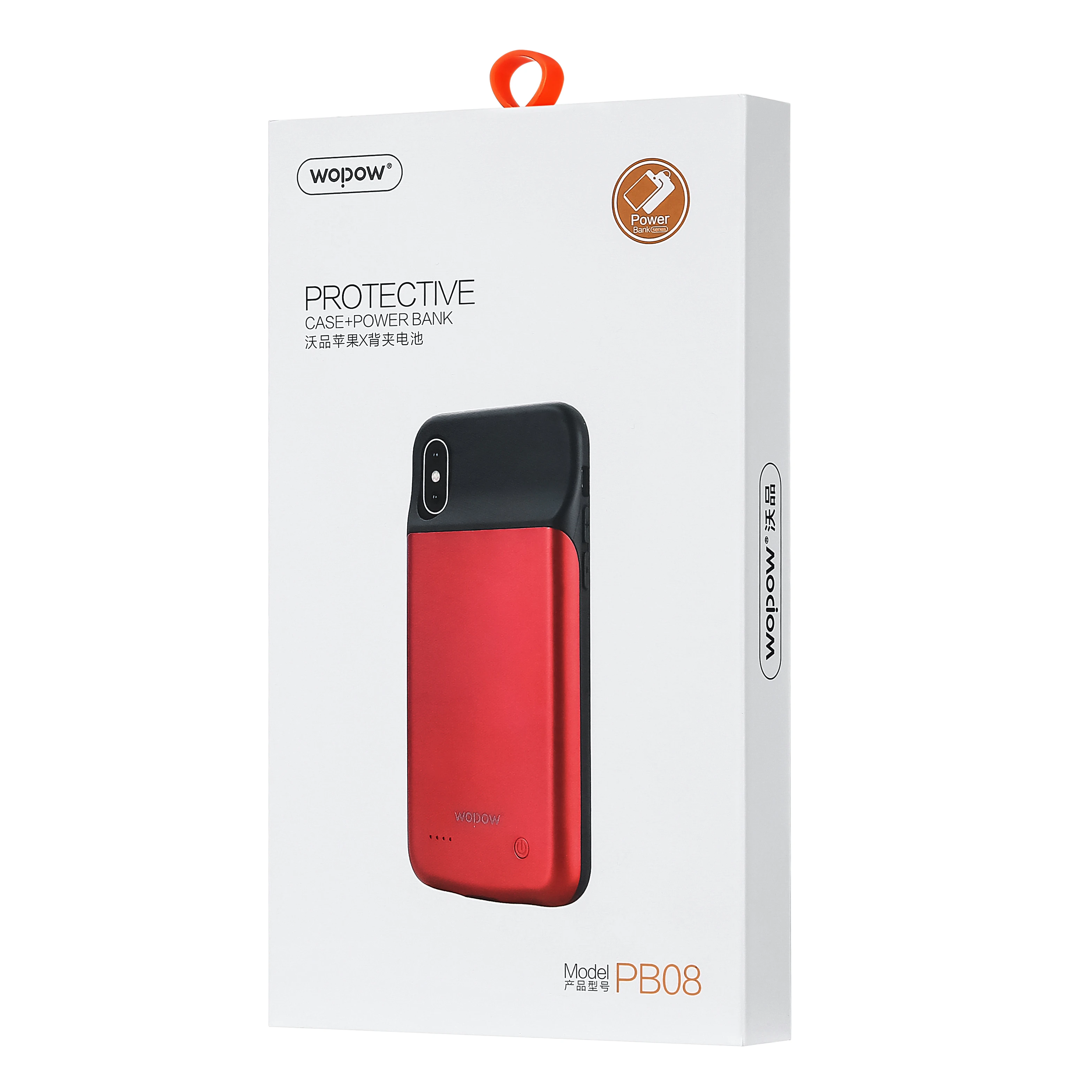 Wopow PB08 3200mAh backup case power bank polymer thin for iphonex battery charger case