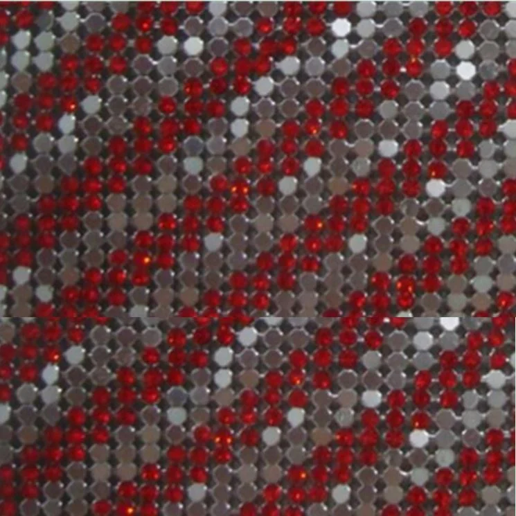 Silver 45*150cm Aluminum Flexible Metal Mesh Sequin Fabric For Curtains Dress