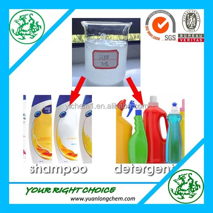 
Use in Detergent and Shampoo (C10-C16) Alcohol ethoxylate sulfated sodium salt SLES 