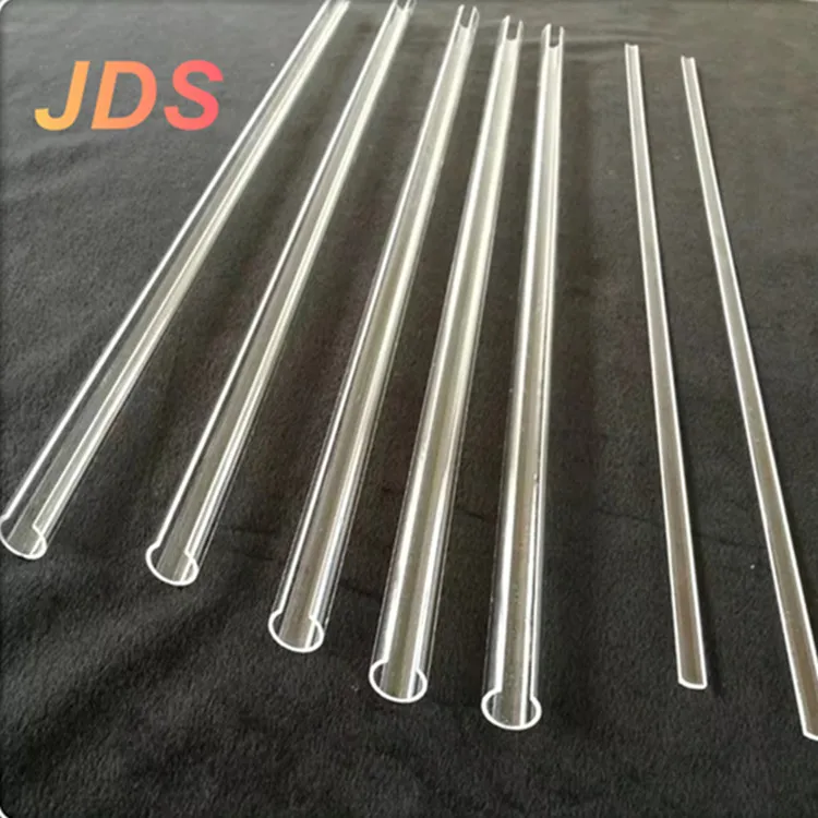 Прозрачная полукруглая кварцевая стеклянная трубка JDS