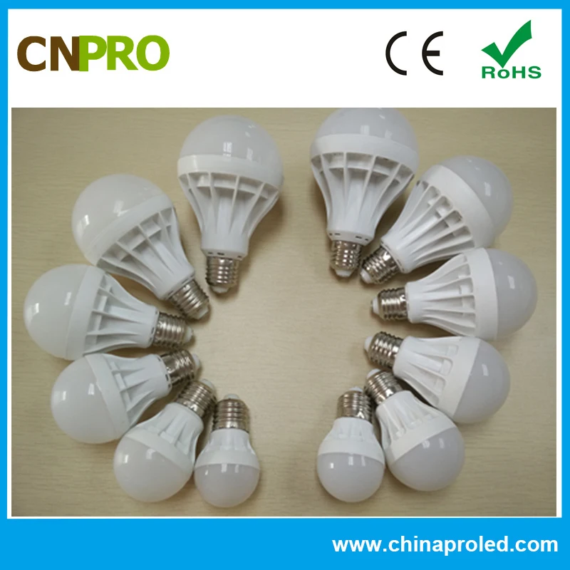 Cheap wholesale plastic e27 e14 b22 led bulb light 9wAC160-280v 2 years warranty