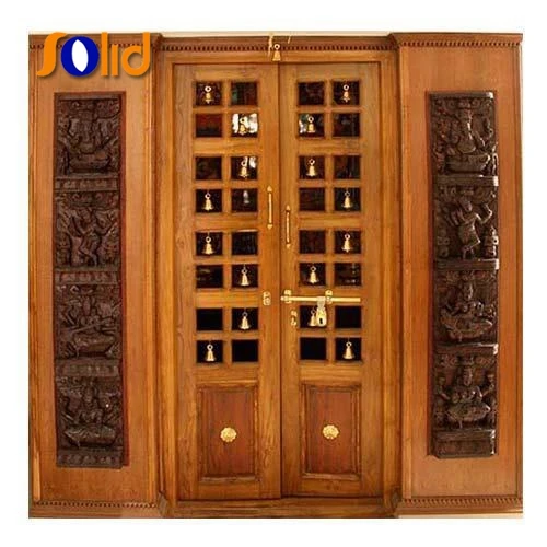 
Hot sale French style main wooden front double door design 
