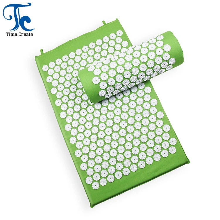 Custom print shakti yantra massage cotton Acupressure Mat and pillow set with bag