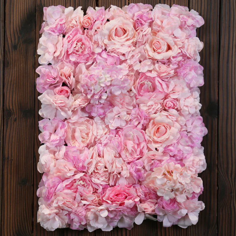 Silk Pink Rose Flower Cloth Floral Peach Powder Wedding Hire Blush Artificial Flower Wall Decoration Mat Backdrop 10ft x 10ft
