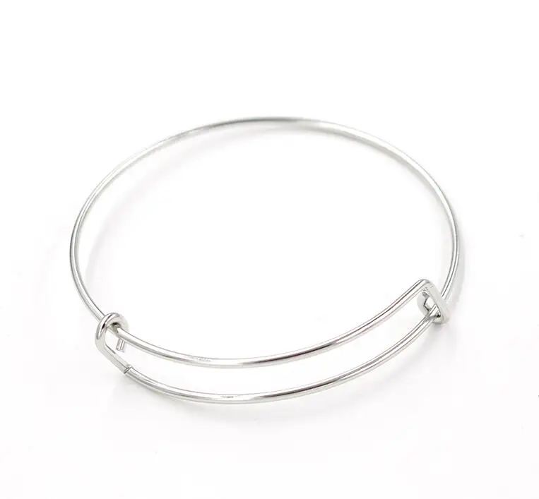 1.6mm  Adjustable Blank Stainless Steel  DIY  Wire Expandable Bangle for Jewelry Making