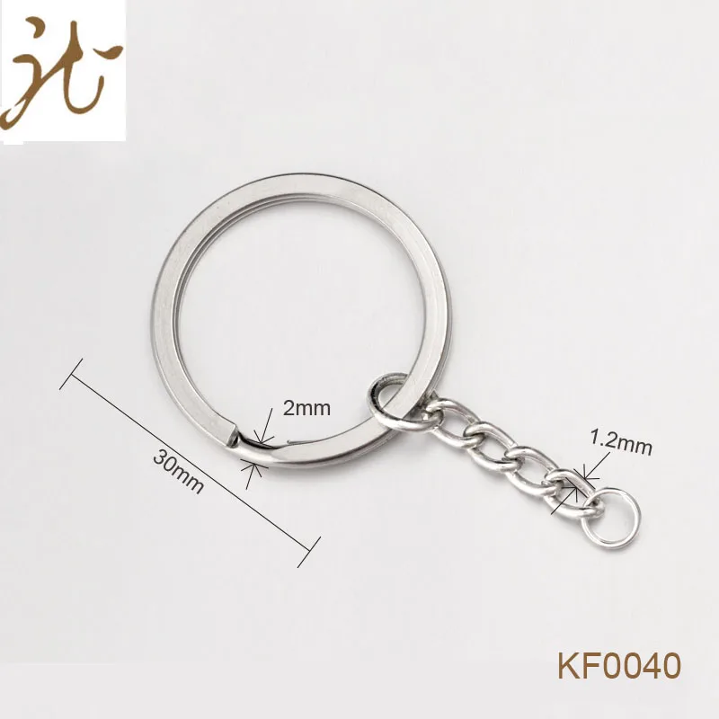 Manufacturer Fashion Bulk Metal Split Keychain Rings with Link Chain