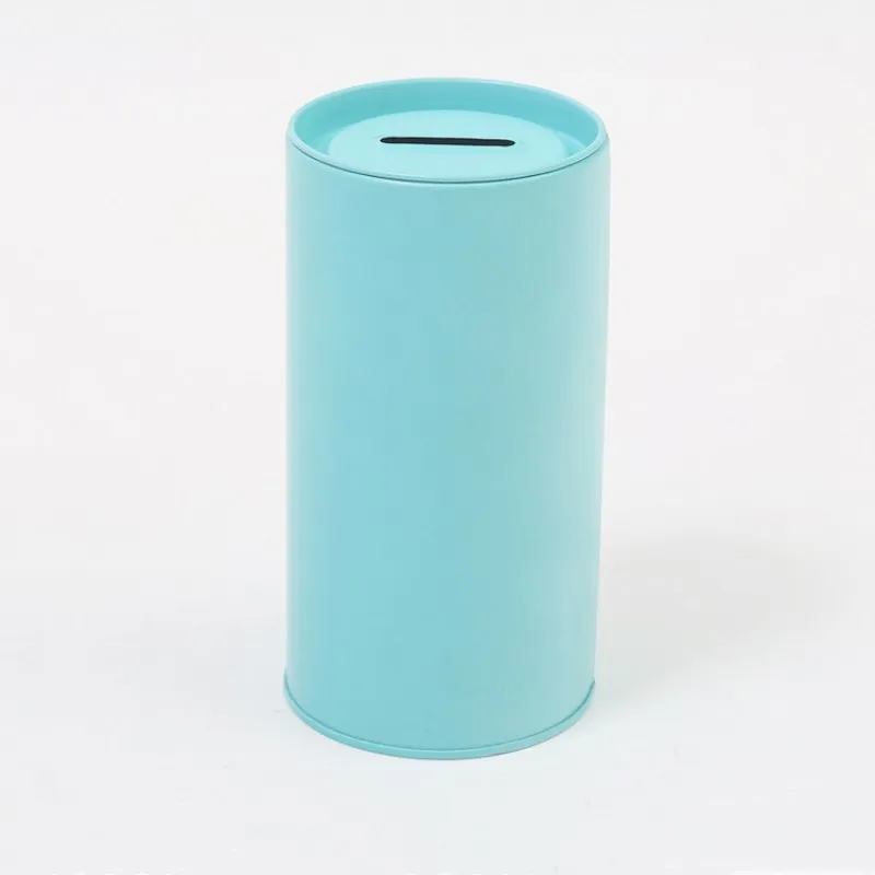 Promotion high quality blank small tin can coin bank colorful metal money saving box