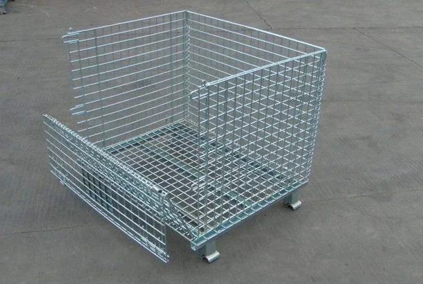 Galvanized Wire Mesh Cage/Wire Container Type Roll Trolley