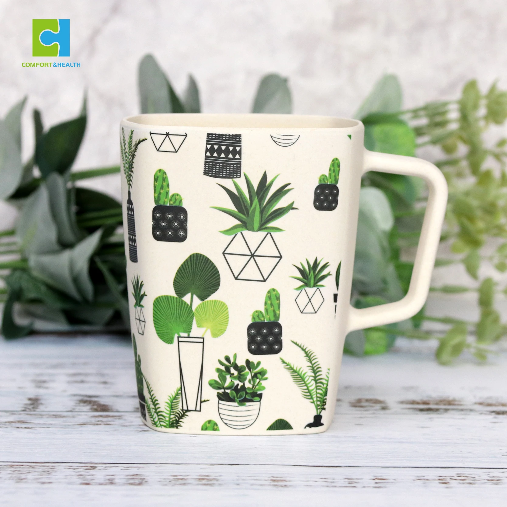 12oz Eco-Friendly Reusable Organic Bamboo Fibre Travelling Coffee Cup