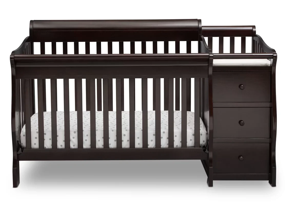 Convertible Crib, Baby Cot North American style 4 in 1 pine wood solid wood Baby crib with drawers