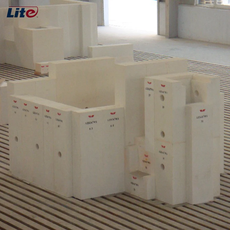 Manufacture Glass Melting Kiln Furnace Use Refractory Fused Cast AZS brick with High Density