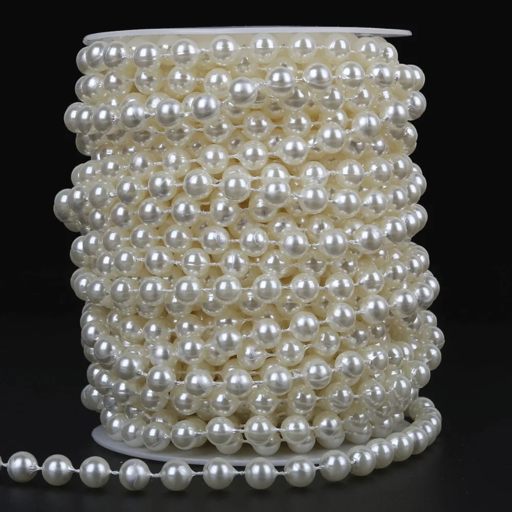 Multi-size ABS artificial Pearl Beads Chain Trim for DIY Wedding Party Decoration Jewelry Findings Craft Accessories