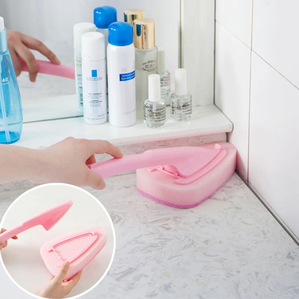 Triangle Long Handle Dust and Kitchen Sponge Cleaning Brush Set