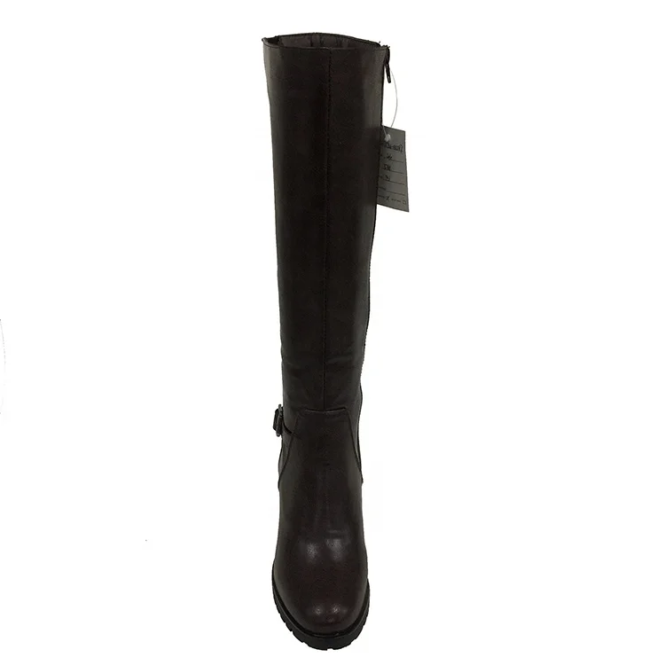Wholesale Women Leather Flat Low Heel Shoes Sexy Ladies Knee High Boots