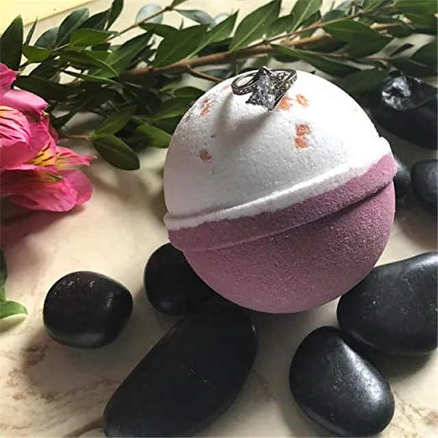 Bath Bombs with Surprise Size Ring Inside Pink Himalayan Sea Salt