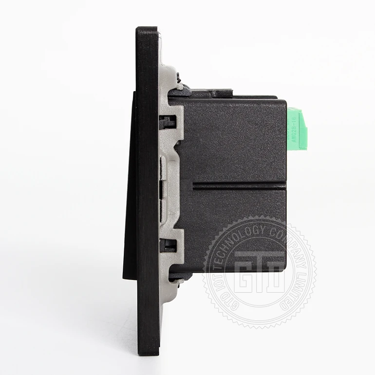 Dry contact technology 24V DC DND smart hotel use black aluminum brushed 4 side CNC push button style electric doorbell