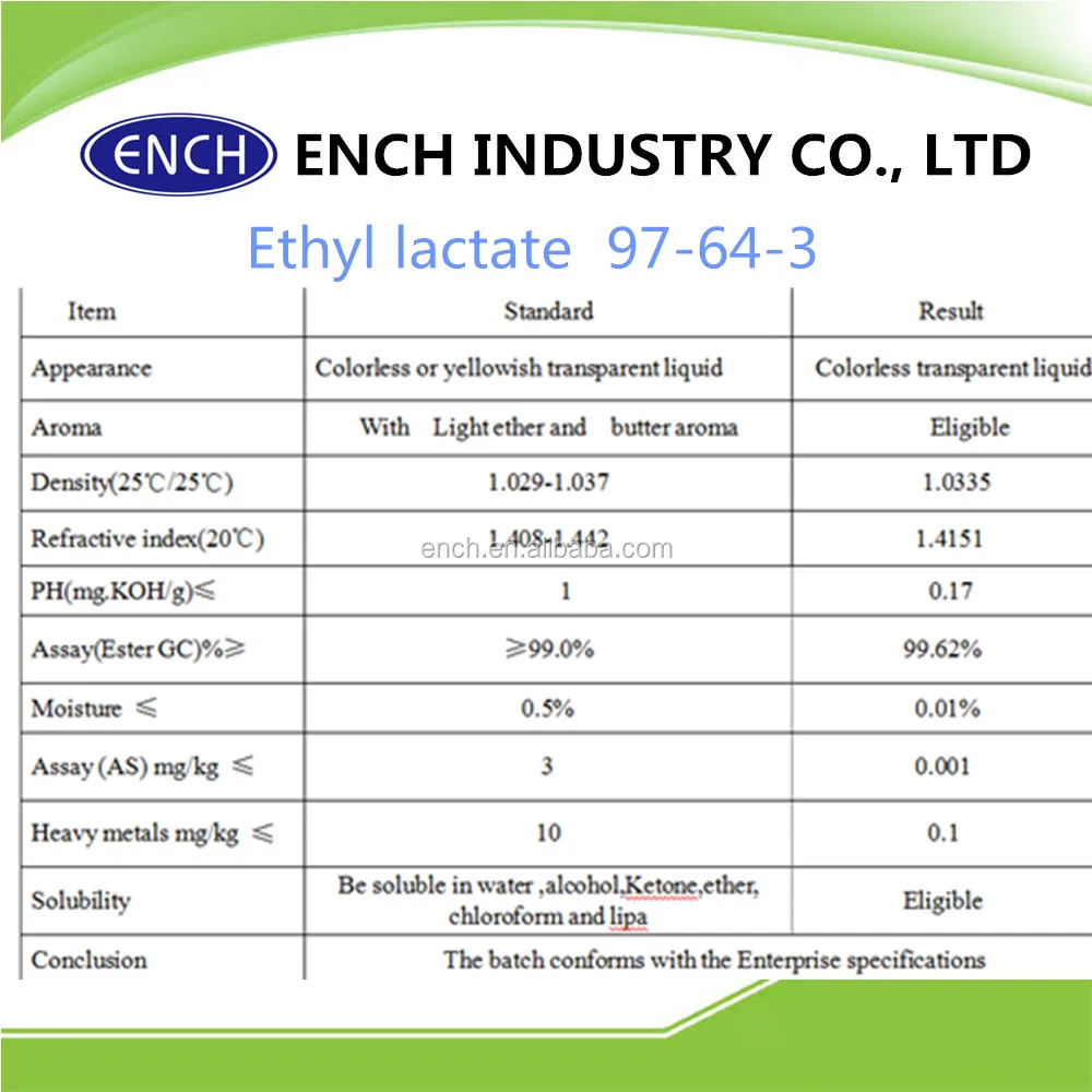 
99% Ethyl lactate 97-64-3 with best price 