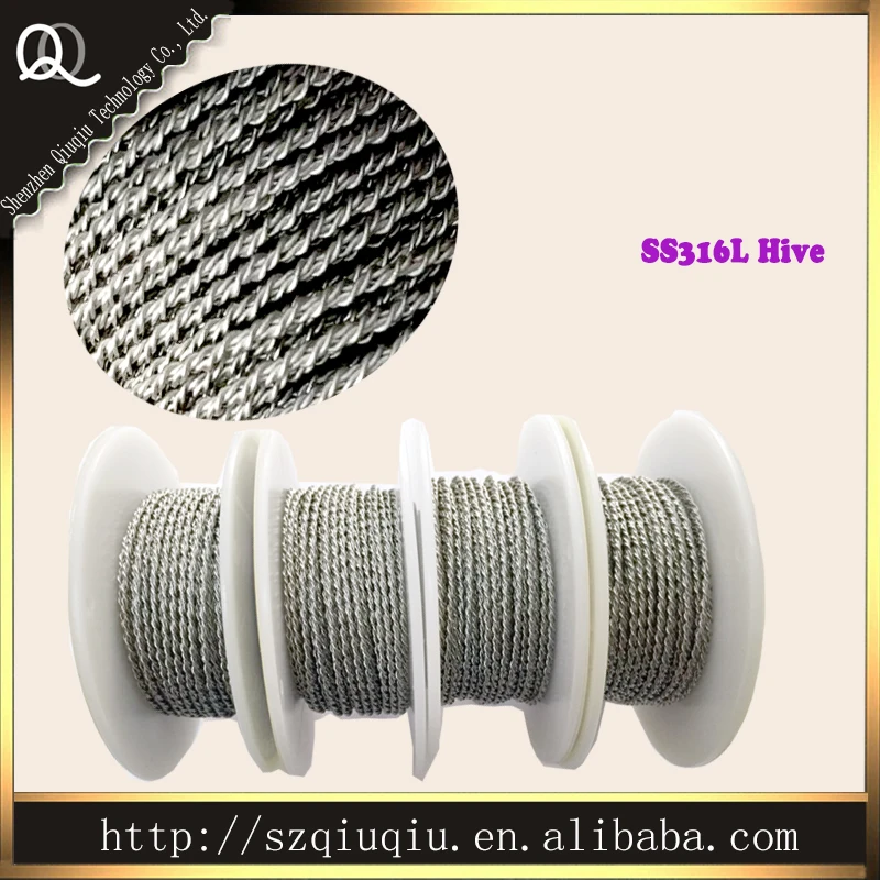Huge vaping Vapor Premade wire hive coils SS316L Clapton hive wire 5M/roll 28ga/30ga*2 wrapped 28ga/30ga*2 OEM Available